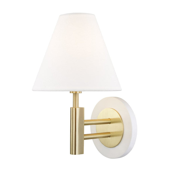 Robbie Wall Sconce - Aged Brass/White