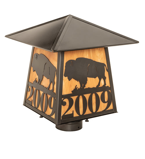 12" Square Personalized Buffalo Post Mount