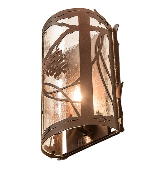 8" Wide Whispering Pines Left Wall Sconce