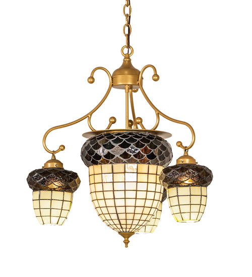 24" Wide Acorn 4 Light Chandelier