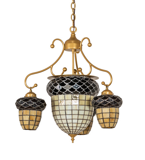 24" Wide Acorn 4 Light Chandelier