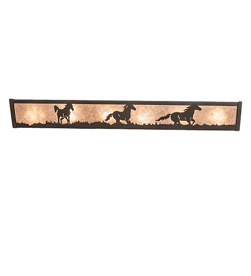 36" Long Running Horses Vanity Light