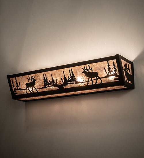 24" Wide Elk At Lake Vanity Light