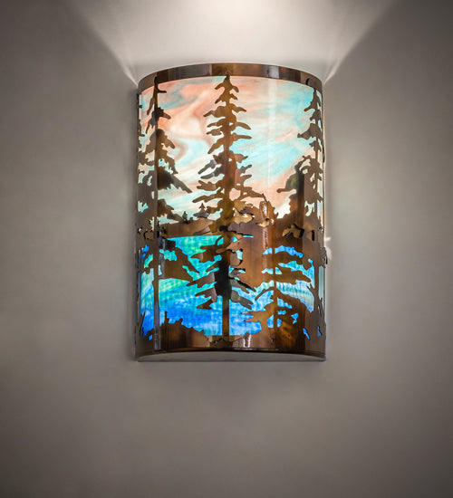 12" Wide Tall Pines Wall Sconce