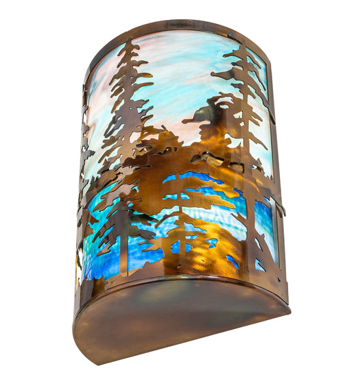 12" Wide Tall Pines Wall Sconce