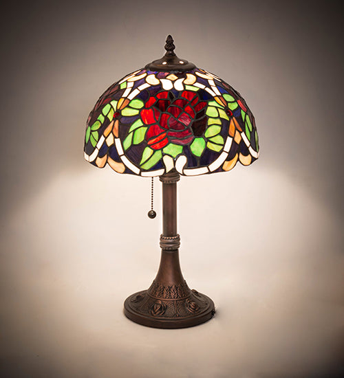 17" High Renaissance Rose Accent Lamp