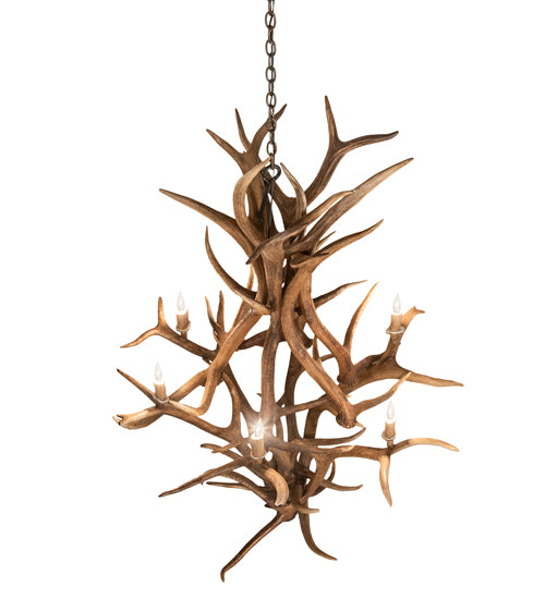 42" Wide Antlers Elk & Mule Deer 8 Light Chandelier