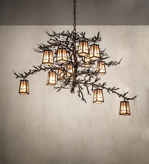 52" Wide Pine Branch Valley View 12 Light Chandelier