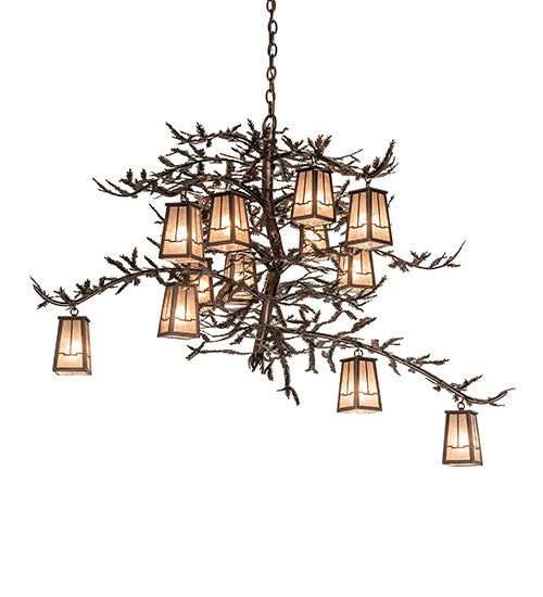 52" Wide Pine Branch Valley View 12 Light Chandelier