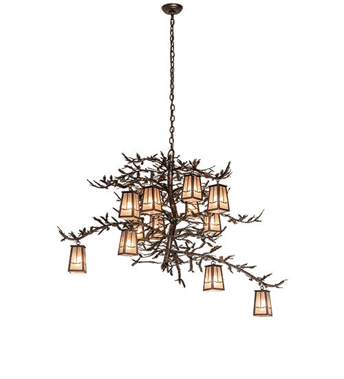 52" Wide Pine Branch Valley View 12 Light Chandelier