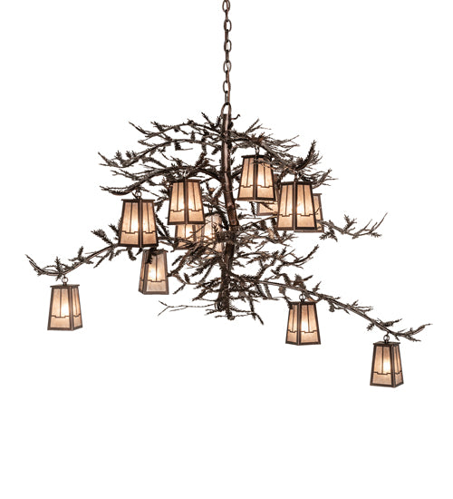 52" Wide Pine Branch Valley View 12 Light Chandelier