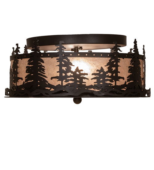 16" Wide Tall Pines Flushmount