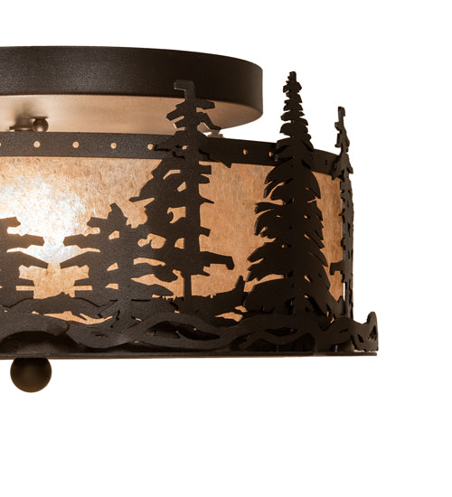 16" Wide Tall Pines Flushmount