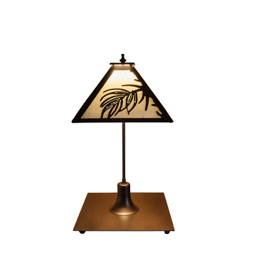 17" Wide Pine Needle Table Lamp