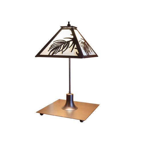 17" Wide Pine Needle Table Lamp