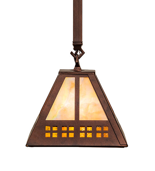 8" Square Prairie Loft Mini Pendant