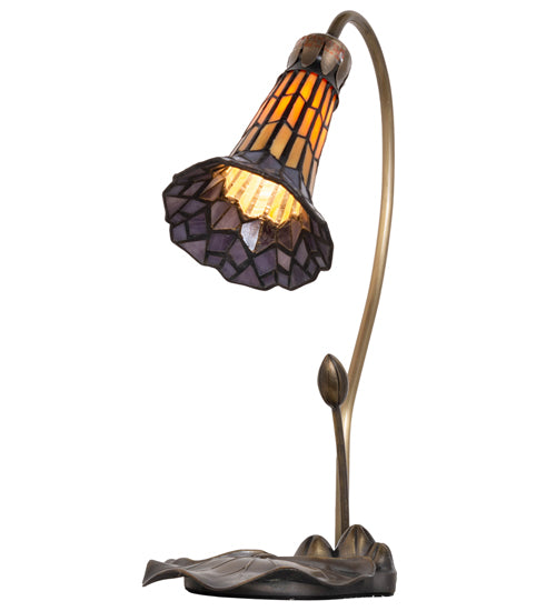 16" High Stained Glass Pond Lily Accent Lamp