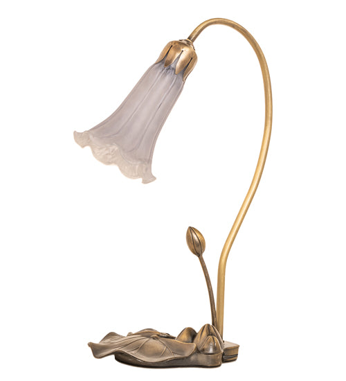 16" High Gray Tiffany Pond Lily Accent Lamp