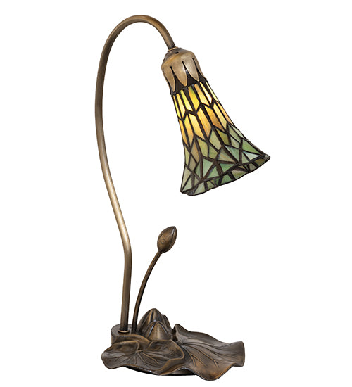 16" High Stained Glass Pond Lily Accent Lamp