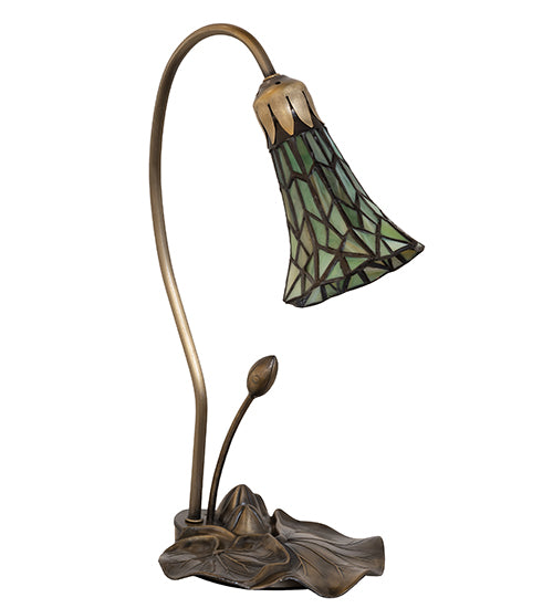 16" High Stained Glass Pond Lily Accent Lamp