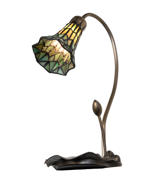 16" High Stained Glass Pond Lily Accent Lamp