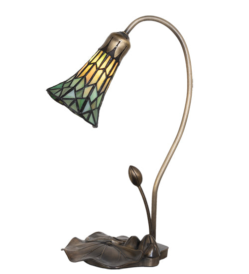 16" High Stained Glass Pond Lily Accent Lamp