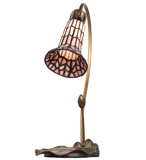 16" High Stained Glass Pond Lily Accent Lamp