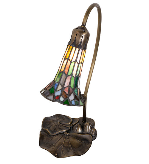 16" High Stained Glass Pond Lily Accent Lamp