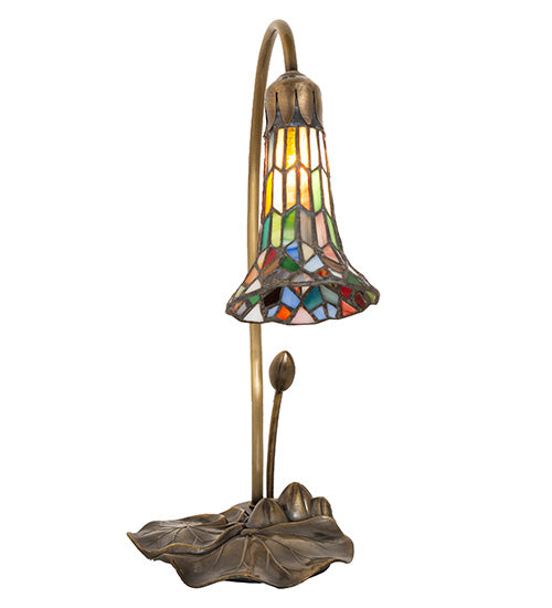 16" High Stained Glass Pond Lily Accent Lamp