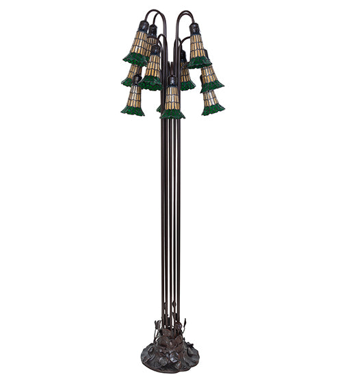 63" High Tiffany Pond Lily 12 Light Floor Lamp