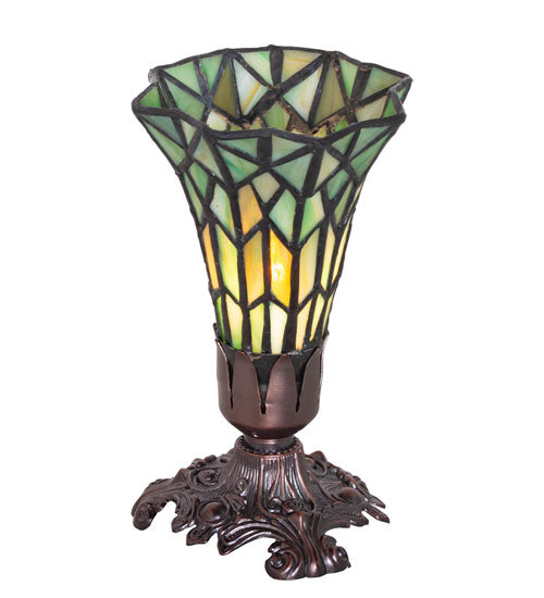 8" High Stained Glass Pond Lily Victorian Accent Lamp