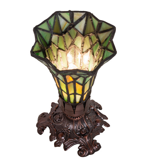 8" High Stained Glass Pond Lily Victorian Accent Lamp