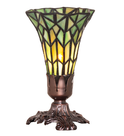 8" High Stained Glass Pond Lily Victorian Accent Lamp