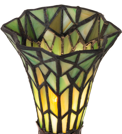 8" High Stained Glass Pond Lily Victorian Accent Lamp