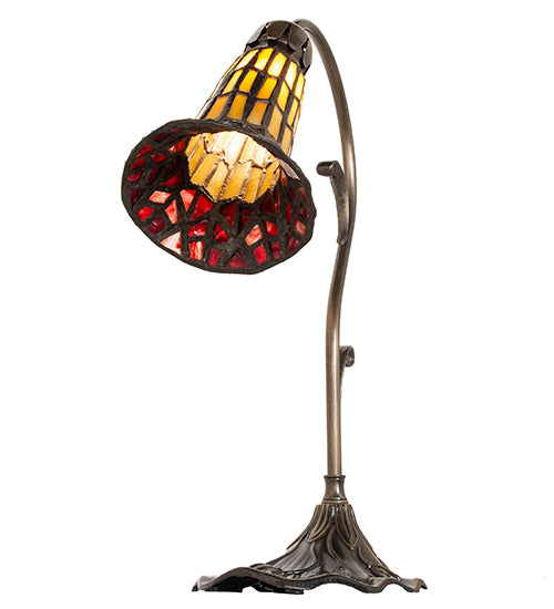 15" High Stained Glass Pond Lily Accent Lamp