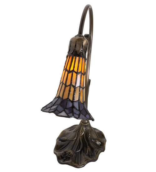 15" High Stained Glass Pond Lily Accent Lamp