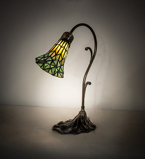 15" High Stained Glass Pond Lily Accent Lamp