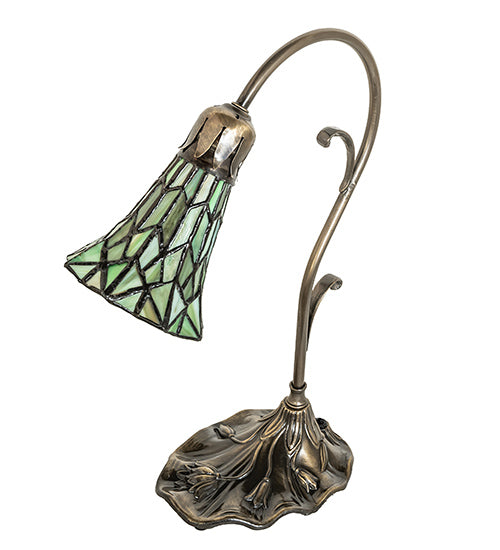 15" High Stained Glass Pond Lily Accent Lamp