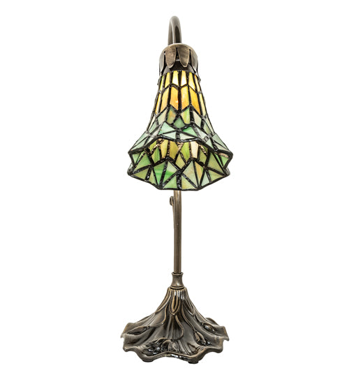 15" High Stained Glass Pond Lily Accent Lamp