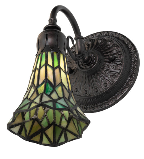 5.5" Wide Stained Glass Pond Lily Wall Sconce