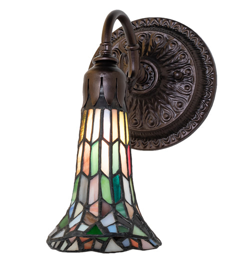 5.5" Wide Stained Glass Pond Lily Wall Sconce