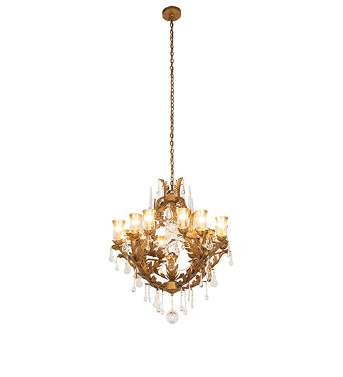 30" Wide French Baroque 13 Light Chandelier