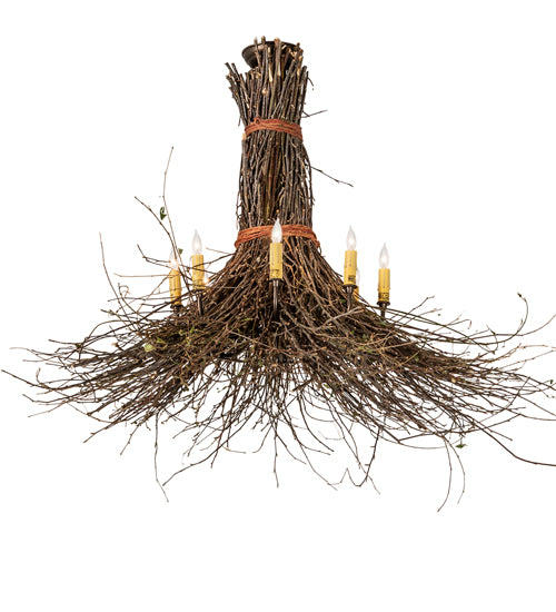 36" Wide Twigs 8 Light Chandelier