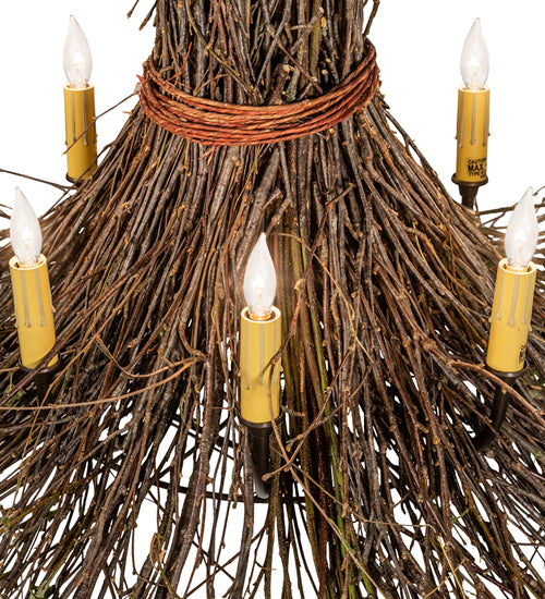 36" Wide Twigs 8 Light Chandelier