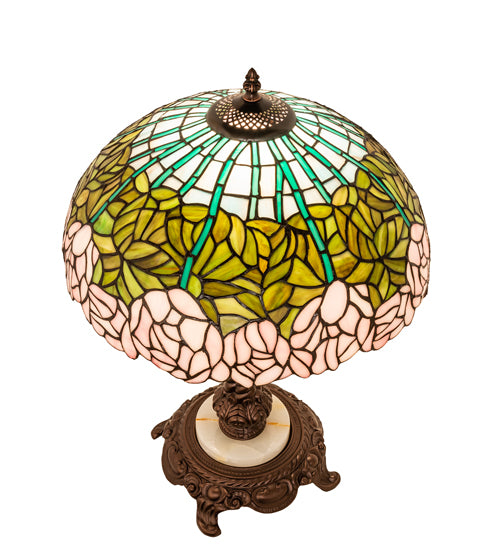 23" Wide Tiffany Cabbage Rose Table Lamp