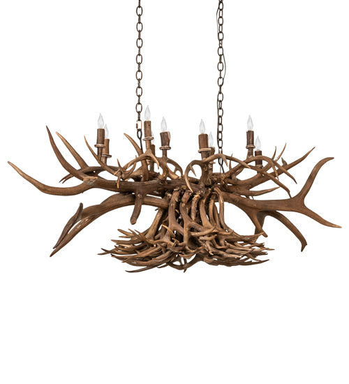 55" Long Antlers 10 Light Oblong Chandelier