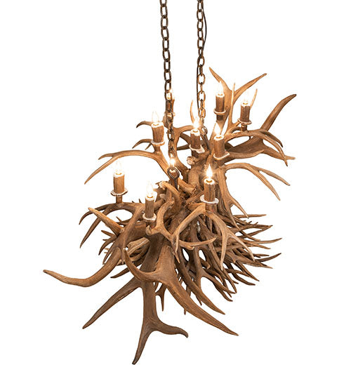 55" Long Antlers 10 Light Oblong Chandelier