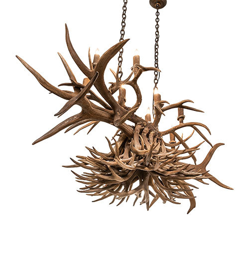 55" Long Antlers 10 Light Oblong Chandelier