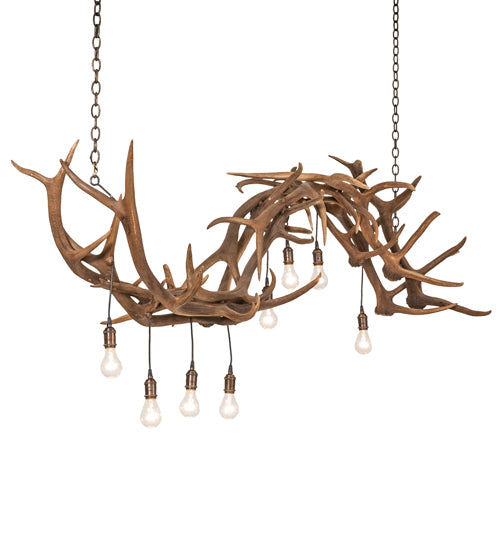 74" Long Antlers 8 Light Oblong Chandelier