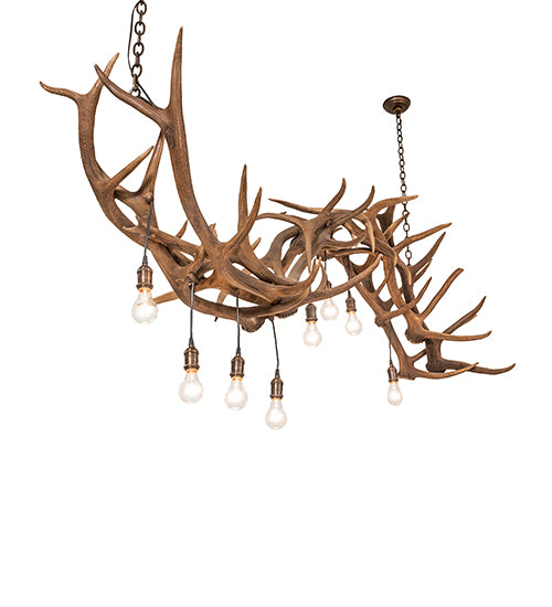 74" Long Antlers 8 Light Oblong Chandelier